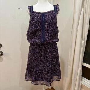 Old Navy Navy + Red Floral Dress (Small) — Fall Layering Favorite